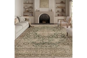 HUGEAR Vintage Grön Vardagsrum Matta 200x300cm Stor Halkfri Mattor