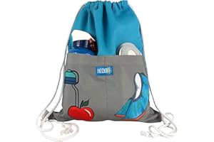 HECKBO® torba gimnastyczna dla chłopców – projekt (po obu stronach) – nadaje się do prania w pralce – 30 x 40 cm – przedszkole, żłobek, podróże, sport, szkoła – plecak, torba, torba do gier, torba na siłownię (z torba)