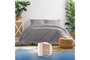 ‎SAMTHUS Samthus Bettwäsche 135x200 Baumwolle Satin - Oeko-Tex Made In Green - Himmlisch weicher Schlaf - Bettwäsche-Set mit 1x Bettbezug 135x200 + 1x Kissenbezug 80x80 - Duvet Cover - Grau