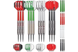 ‎RED DRAGON Red Dragon Darts - Professional Steel Darts or Soft Darts Set with Metal Tip or Plastic Tips - 12 x Darts with Flights and Shafts