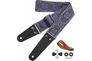 Nefelibata Correa de guitarra, extremos de cuero genuino, para bajo, guitarra eléctrica y acústica