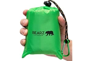 BEARZ Outdoor Coperta da Picnic Impermeabile, Telo Pic Nic da Viaggio - Tappetino Anti-sabbia da Spiaggia, Campeggio Accessori Leggero, Coperta da Spiaggia e Campeggio, Escursionismo e Trekking, Verde