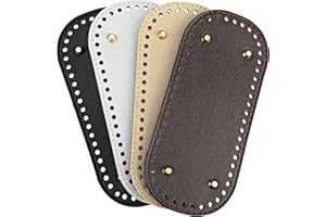AHQIZFX 4 Stück Stricken Häkeln PU Taschenbode,22x10cm Taschenboden zum Häkeln,Taschenboden,PU Leder Tasche Bodenformer,Häkeltasche Bottom Shaper Pad mit Löchern,für Häkeltasche Stricktasche Umhängetasche