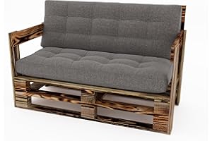 ‎LERMOWOOD Lermowood Palettenmöbel Mpe Sofa 120 x 80 cm Geflammt | Europaletten Indoor und Outdoor Lounge Gartenmöbel Holz Gartenmöbel Set Lounge Möbel Terrasse Balkon Loft Stil Paletten
