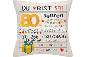 Bommex Geburtstagsgeschenk Geschenk Geburtstag Dekorationen für Frauen Männer Mädchen Jungen Kissenbezüge Zierkissenbezüge für Geburtstag Happy Birthday Geschenk (80)