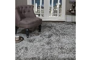 viceroy bedding SHAGGY RUG Super Plush Extra Large Rugs Living Room with SHIMMERING SPARKLE GLITTER STRANDS Fluffy 55mm Thick Pile Height Modern Area Rugs - (Dark Grey, 120cm x 170cm (4ft x 6ft))
