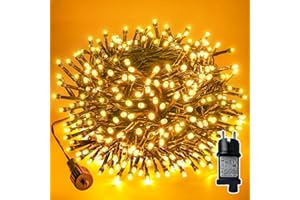 ‎SOAGRC Soagrc Lichterkette Außen 200 LED - Wetterfst 8 Modi Warmes Funkelndes Lichterketten für Raumdekoration, Ideal für Weihnachtsbäume, Hochzeiten und Partys