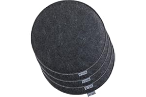 ‎BRANDSSELLER Brandsseller 4er Set Sitzkissen aus Filz Ø 35x2 cm – Robuste Stuhlauflagen für innen und außen, rundes Sitzpolster, strapazierfähiges Kissen für Stühle – Anthrazit