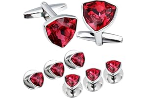 Hawson - Set di gemelli e borchie con cristalli Swarovski per uomo, smoking, matrimonio, lavoro, eventi formali