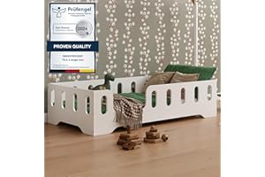 smartwood TILA 2L Letto Montessori Bambini 80x160 - Letto in Bianco con Sponde per Bambina e Bambino - Lettino Montessoriano per Bambini - Bordi Lisci e Rapido Montaggio - Carico max 230 kg