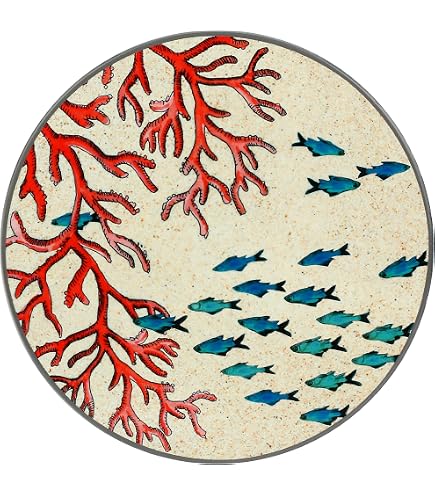 Dessous De Plat Excelsa Maiolica Blue - Céramique Et Liège 16x16cm - Inspiration Méditerranéenne