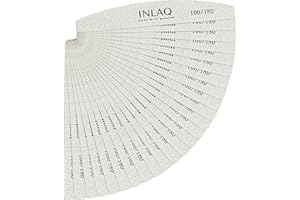 ‎INLAQ INLAQ® Pilnik do Paznokci Półksiężyc Pilniki do Żelu Akrylu i Klasycznej Stylizacji Lakieru Manicure Pedicure - Wyrównanie Powierzchni Paznokcia Ziarnistość 100/180 25 szt