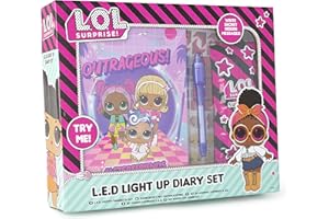 Online Street L.O.L. Surprise! L.E.D Coffret cadeau avec journal intime lumineux pour fille | Ensemble agenda pour fille avec accessoires | Journal à paillettes pour fille