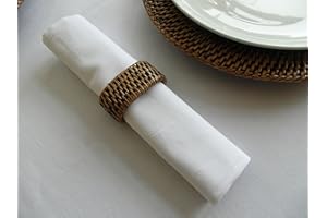THE TABLECLOTH COMPANY PACK OF 4 WHITE 100% COTTON TABLE NAPKINS **RINGS NOT INCLUDED**
