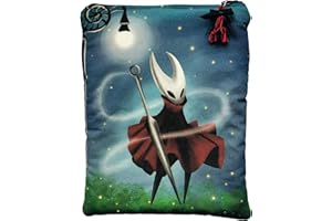 ACARICIANDO PAPEL CON HISTORIAS Funda artesanal grande para libros y tablets de HOLLOW KNIGHT + marcapáginas regalo, algodón ecológico, acolchada, bolsillo trasero y cremallera superior. Regalo ideal para adolescentes