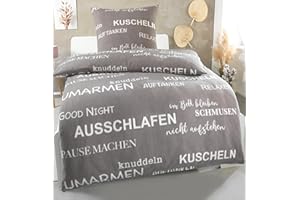 Dreamhome 2 teilig Warme Kuschel Microfaser Thermo Fleece Winter Bettwäsche 135x200 80x80 Deckenbezug