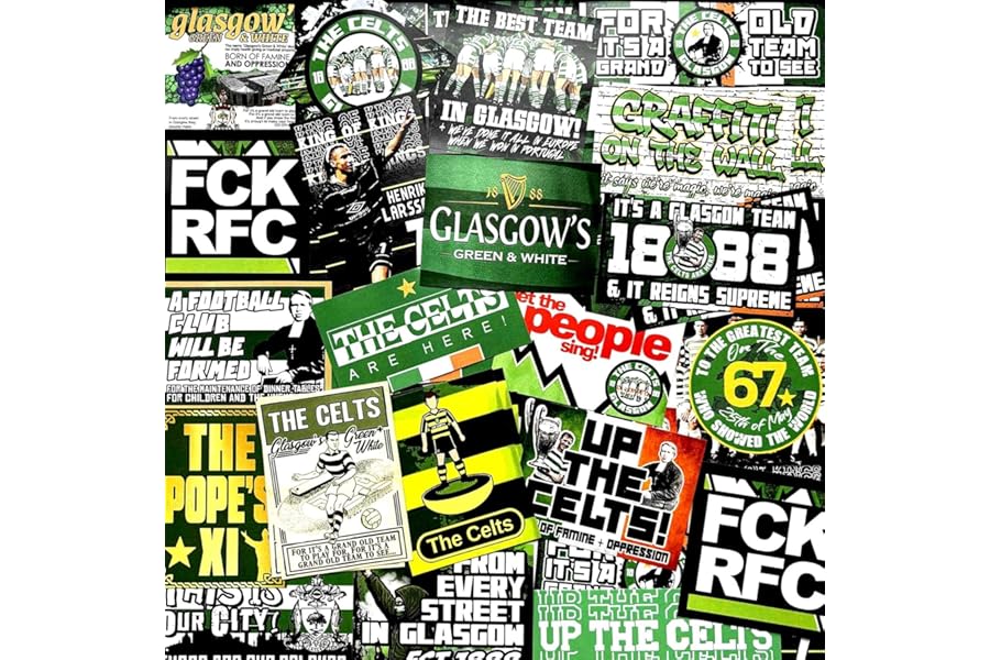 100 x Stickers for Celtic Fans - Inspired by The Celts Glasgow Ultras Scarf Flags Banners