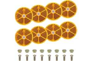 ‎STARVORTEX 8 Stück Runde Reflektoren zum Anschrauben, ABS Katzenaugen Reflektoren Anhänger mit E-Prüfzeichen, Ø 60mm Anhänger Reflektoren Fahrradanhänger, Reflektor für Sattelpfosten für Pkw Anhänger und Lkw