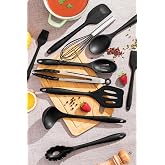 Perotti 15678 Kitchenmate Lucy Black 10'Lu Silikon Spatula Seti