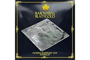 Barnabas Blattgold: Imitation Silver Leaf Loose Sheets [100 Sheets, 5.5 inch] - aka Aluminum Leaf, Silver Leaf Sheets for Painting, Silver Foil Sheets for Crafts, Silver Leaf