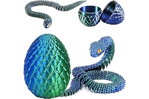 Joycabin 3D Gedruckte Schlange Spielzeug, Ostern 3D Gedrucktes Drachenei Schlangeneier, Easter Schlangeneier, 3D Gedruckte Tiere Spielzeug für Kinder Geschenke Schreibtisch Wohnkultur (Blau Grün)