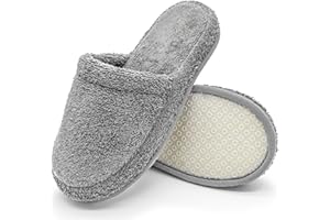 jazzylab Ciabatte da bagno in spugna – Pantofole per ospiti in cotone con memory foam, antiscivolo, lavabili – Per sauna, hotel, spa – Taglia 38–42/43–46