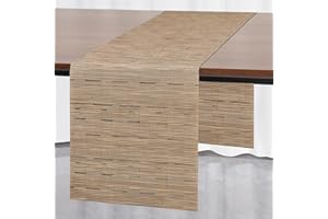 Myir JUN Camino de Mesa, Camino de Mesa Moderno PVC Termoaislante Para Manualidades Lavable Para Comedor Cocina Para Interior y Exterior Fiesta Vacaciones Decoración de Mesa 30 x 183 cm (Marrón Claro)