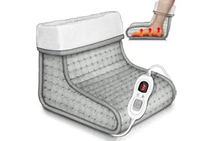 sinnlein Scaldapiedi Grigio | Riscaldamento Elettrico dei Piedi | 6 Livelli di Temperatura | Pantofole Riscaldante da Piedi | Spegnimento Automatico | Protezione da Surriscaldamento