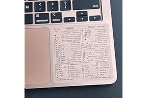SYNERLOGIC Word/Excel (for Mac) reference guide keyboard shortcut Sticker, No-residue Vinyl (Transparent, Pack of 2)