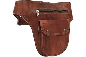 Gusti Hip Daske Pelle - Don Belt Pocket Pocket Pocket Pocket Bag in pelle marrone uomini unisex unisex