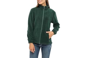 BISON BATTLE Giacca in Pile da Donna Felpa con Zip Intera E Tasche Colletto Rialzato Due Tasche Laterali Interne per l'escursionismo E Il Tempo Libero