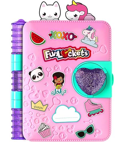 Journal Secret Pailleté Funlockets – Plus De 30 Surprises Cachées Avec Clés |FUNLOCKETS| Journal à Secrets Pour Enfants