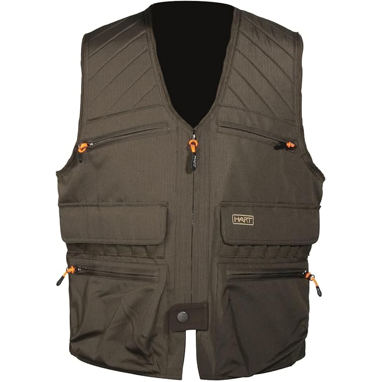 Chaleco De Caza Hart Tavera-v - Color Verde, Ligero Y Con Bolsillos Para Cartuchos