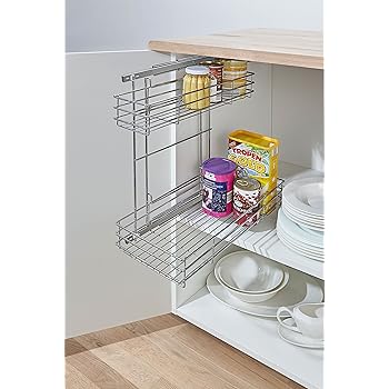 WENKO 5930100 Schrankauszug Duo - ausziehbares Doppelregal, Montage im