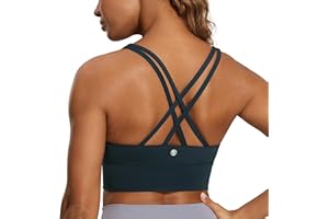 CRZ YOGA Femmes À Brides Brassières de Sport Longues sans Fil Rembourrés Entraînement Crop Débardeur Top