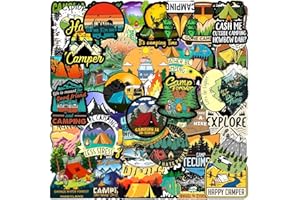 FOCRI Confezione da 50 adesivi per esterni, avventura, escursionismo, canmping deserto, adesivi per auto, laptop, bici, adesivi impermeabili da viaggio, decalcomanie per adulti e adolescenti