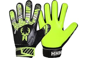 HHH Gants de gardien de but de football pour garçons, enfants, jeunes - Gants de gardien de but de football avec paumes en latex super adhérentes de 4 mm