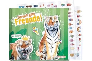 ‎HÄFFT Häfft® Lernfreunde Freundebuch Schule "Tiger" Hardcover Poesiealbum, witzig & liebevoll gestaltet - mit vielen bunten Stickern - nachhaltig & klimafreundlich