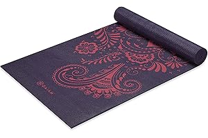 Gaiam Yoga Mat Printed Pattern Extra Thick Non Slip for All Types of Yoga, Pilates and Floor Workouts 68"L x 24"W x 6mm Thick