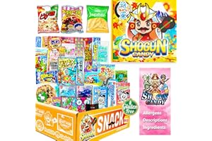 SHOGUN CANDY, 40 Pcs Japanese Snacks and Japanese Candy, Popin Cookin Snack Boxes, Kawaii Dagashi Box, (SHOGUN(Gluten free)