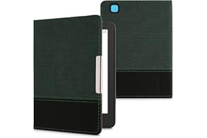 kwmobile Étui liseuse Compatible avec Kobo Aura Edition 2 - Housse avec Rabat magnétique en Tissu Canevas pour liseuse