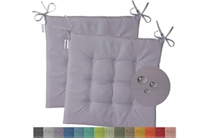 ‎HEIMTEXLAND heimtexland 2er Pack Outdoor Stuhlkissen Sitzkissen wasserabweisend wetterfest Gartenkissen 40x40 gesteppt Gartenstuhl Gartenbank Polster Kissen UV-beständig Typ551 Dunkelgrau