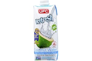 100% natürliches Kokoswasser 500L x 12 | UFC Refresh | Natürlich feuchtigkeitsspendend Verpackt mit Elektrolyten Glutenfrei | Voller Vitamin C & Kalium, Umgebungslagerung 500ml x12
