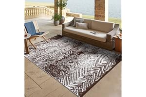 ‎TUKDAK TUKDAK Outdoor Teppich Wetterfest 120×180cm, Braun UV-beständig Picknickdecke für den Outdoor, Wendbarer Outdoorteppich für Garten, Leichtgewicht Kunststoff Stroh Terrasse Matte für Picknick Balkon