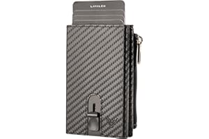 Lavalen Porte Carte Homme PopUp - Petit Portefeuille Homme Cuir Veritable Style Moderne - Porte Carte Bancaire RFID - Portefeuilles et Porte-Cartes - Wallet for Men - Idee Cadeau Original.