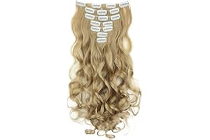 CAISHA by PRETTYSHOP XL 45cm 7 Piezas Set CLIP IN EXTENSIONS Extensión De Cabello Postizo Ondulado Rubio Arena CE11-1