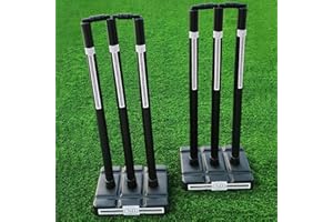 22 Yards Pro ND Sports Wicket Stumps with Bail – Durable, Lightweight & Portable Cricket Set for All Surfaces | Indoor & Outdoor Use | Includes Mesh Carry Bag