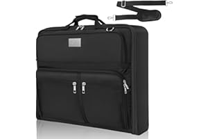 AKOZLIN Travel Luggage Garment Bag Foldable Hanging Suit Bag for Business Travel Briefcase Office with Shoulder Strap for Men Women Business Work, Black
