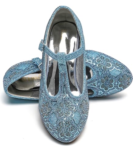 ELSA & ANNA® Girls Princess Snow Queen Wedged Party Shoes Sandals Sh2205 Blu