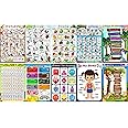 Generic Xpresssion Decor ABC Alphabet, Number 1-100, Month of Year, Days of Week, My Body, Hindi Varnmala, Birds, Colours, Shapes and Fruits Charts Educational Paper Poster (Multicolour, 12x18 Inches), Medium
